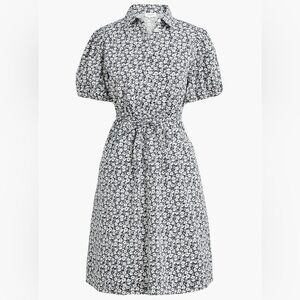 J. Crew Navy and White Floral Midi Dress